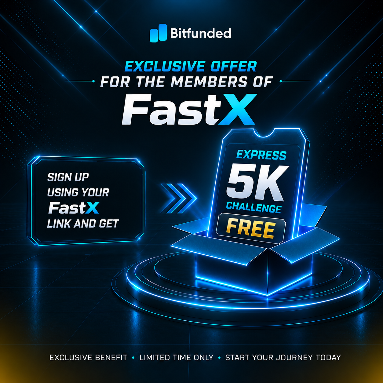 Bitfunded free 5K challenge exclusive offer for FastX members